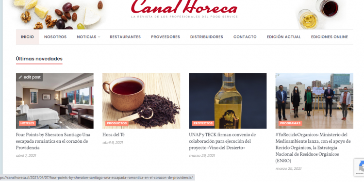 Todas las noticias de la industria alimentaria las encuentras en www.canalhoreca.cl